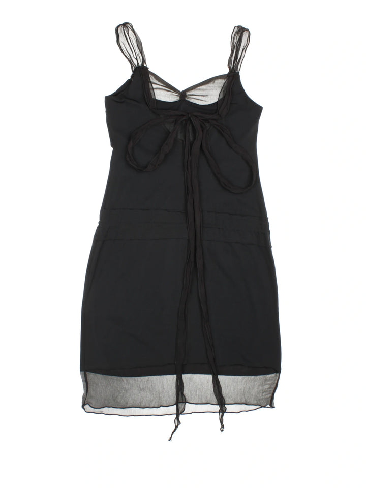 Y2K Mesh Layered Midi Dress (Size S) - VintageFolk