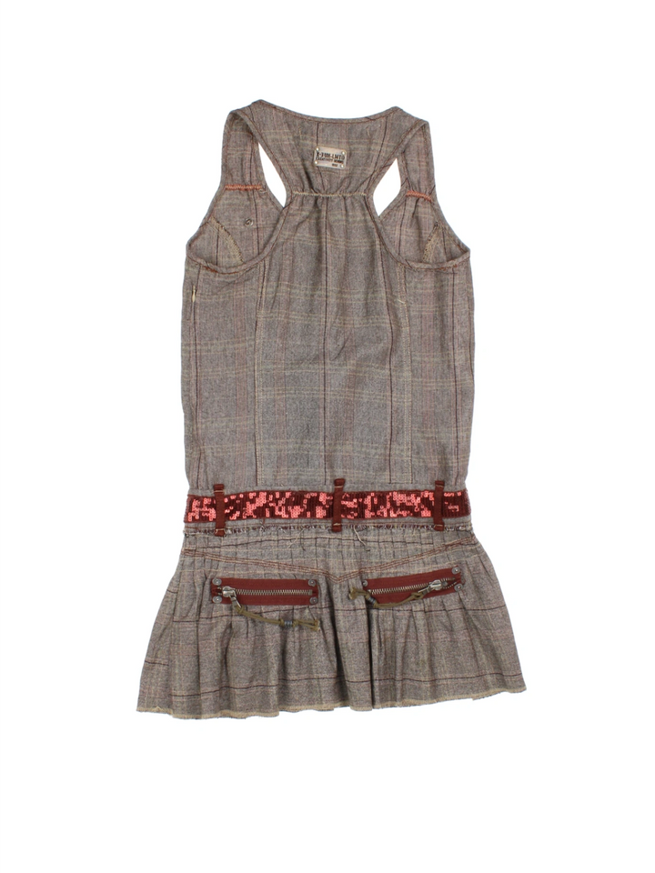 Y2K Plaid Mini Dress (Size S)