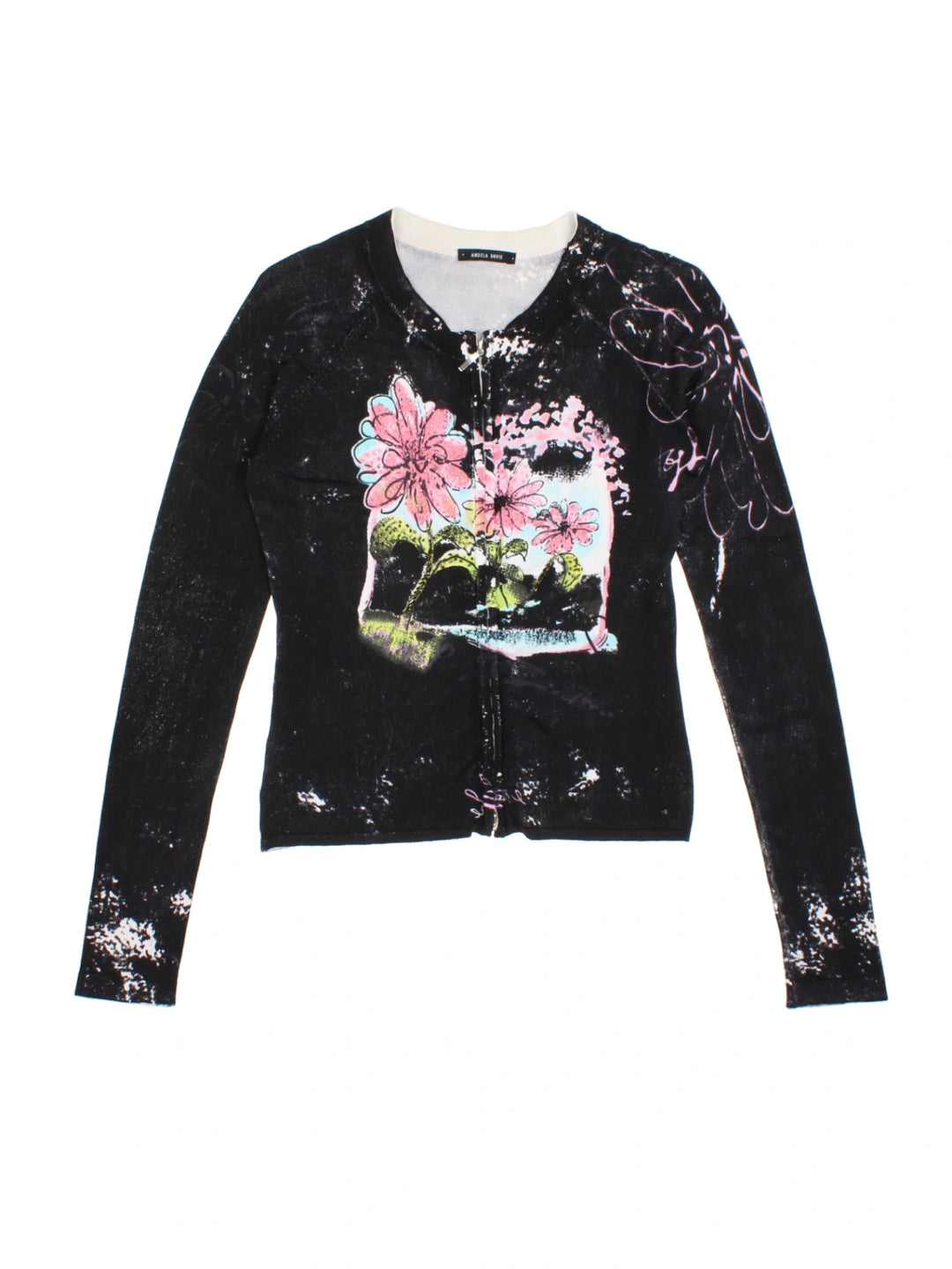 Y2K Floral Cardigan (Size M) - VintageFolk