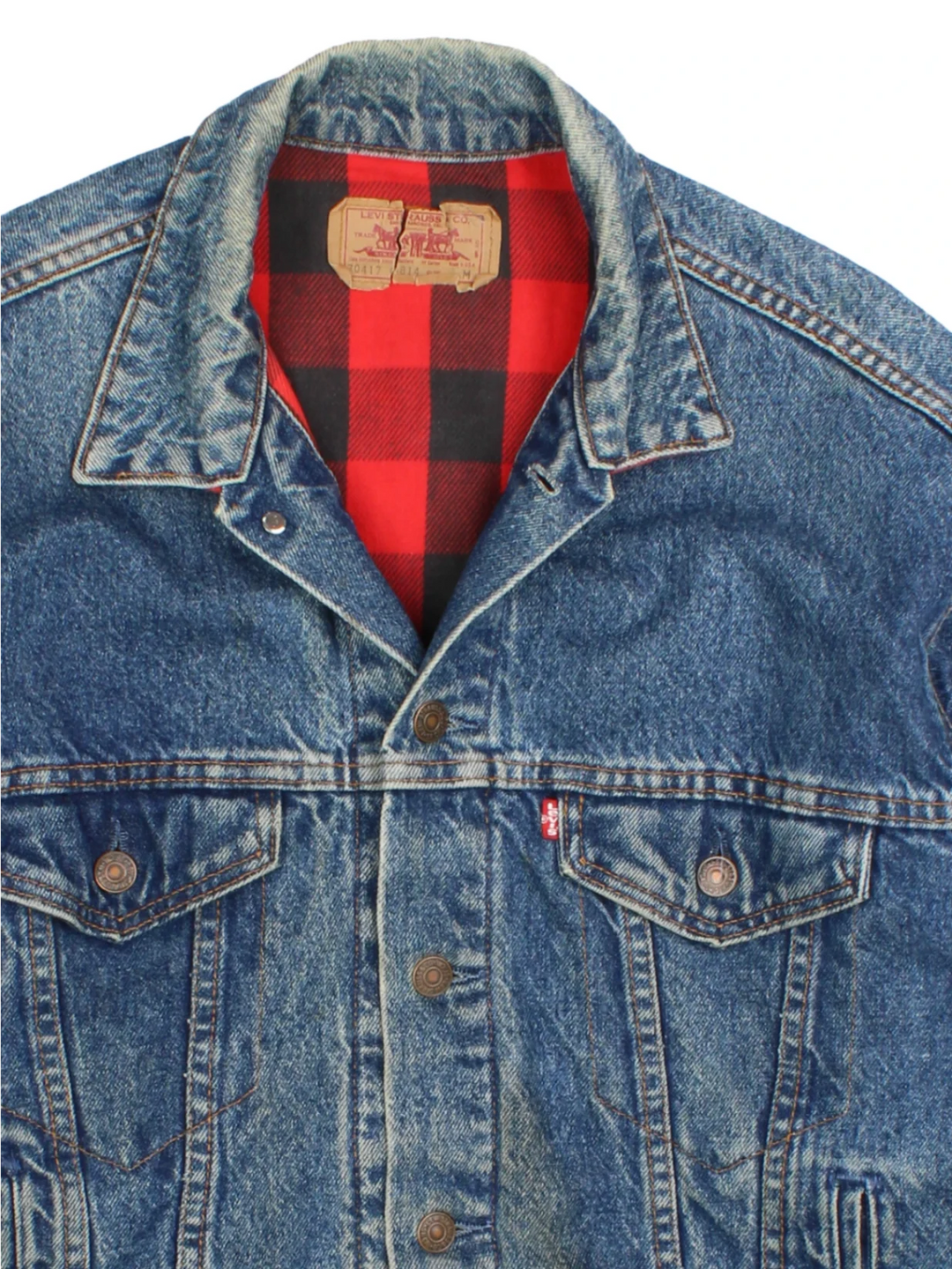 80's Levi Strauss Flannel Lined Denim Jacket (Size M)