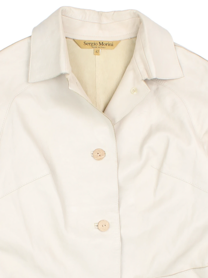 90's Braided Leather Jacket (Size S) - VintageFolk