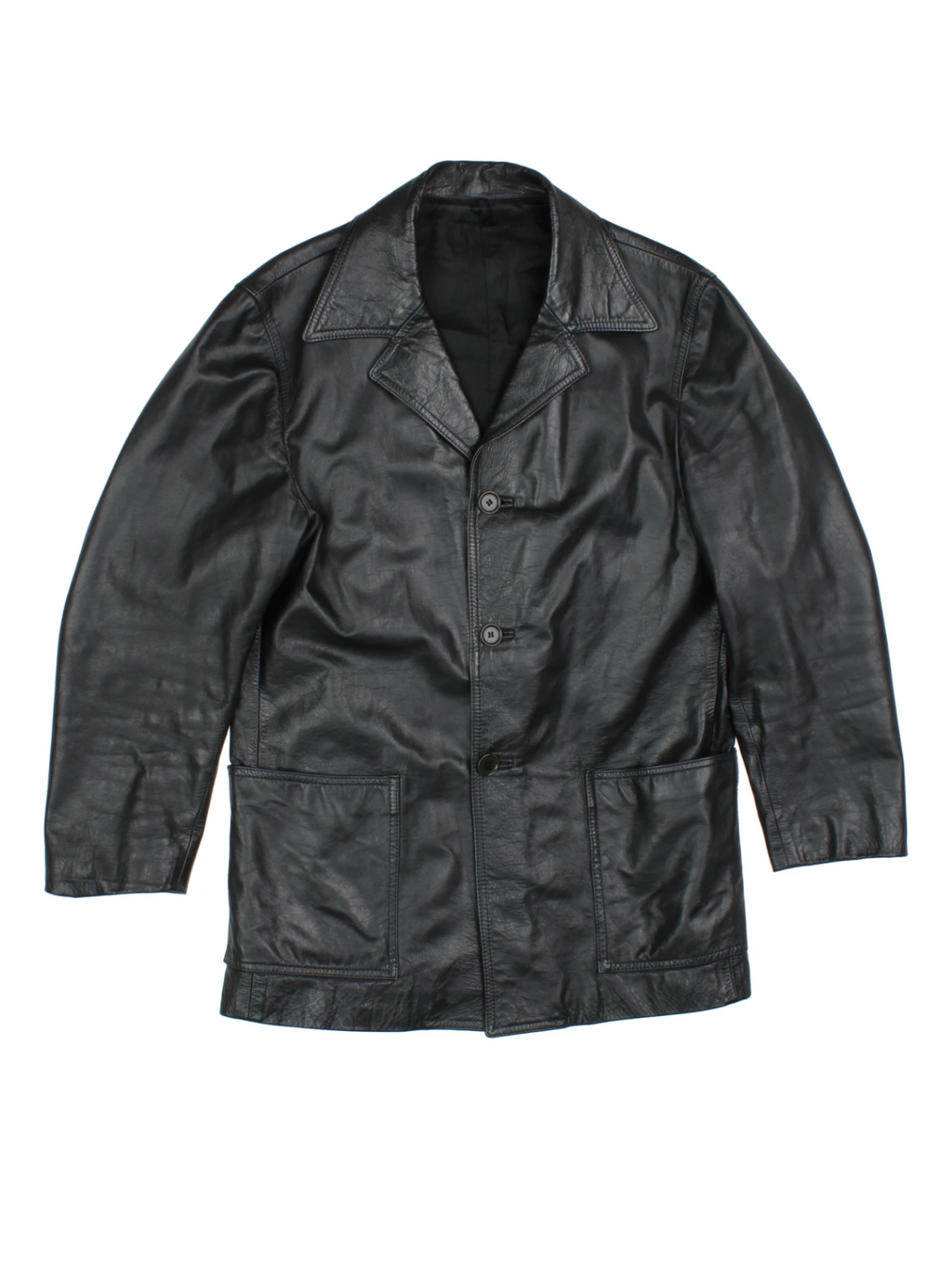 90's Leather Blazer (Size M) - VintageFolk