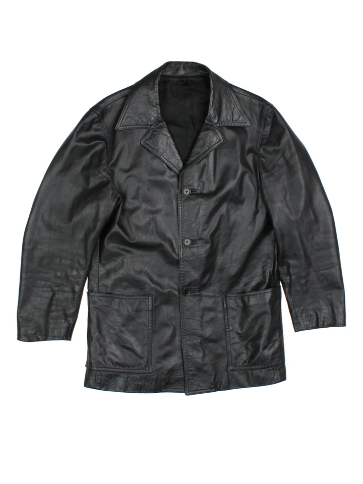 90's Leather Blazer (Size M) - VintageFolk