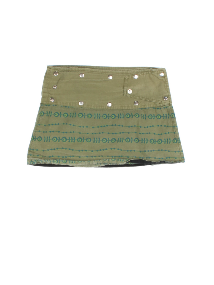 Y2K Studded Festival Wrap Mini Skirt (Size XS) - VintageFolk