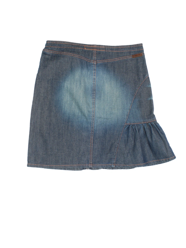 Y2K Denim Mini Skirt (Size M) - VintageFolk