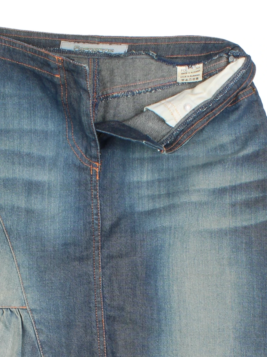 Y2K Denim Mini Skirt (Size M) - VintageFolk