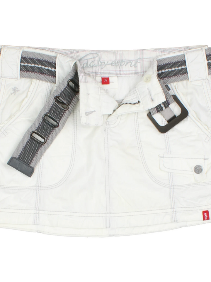 Y2K Belted Mini Skirt (Size S)