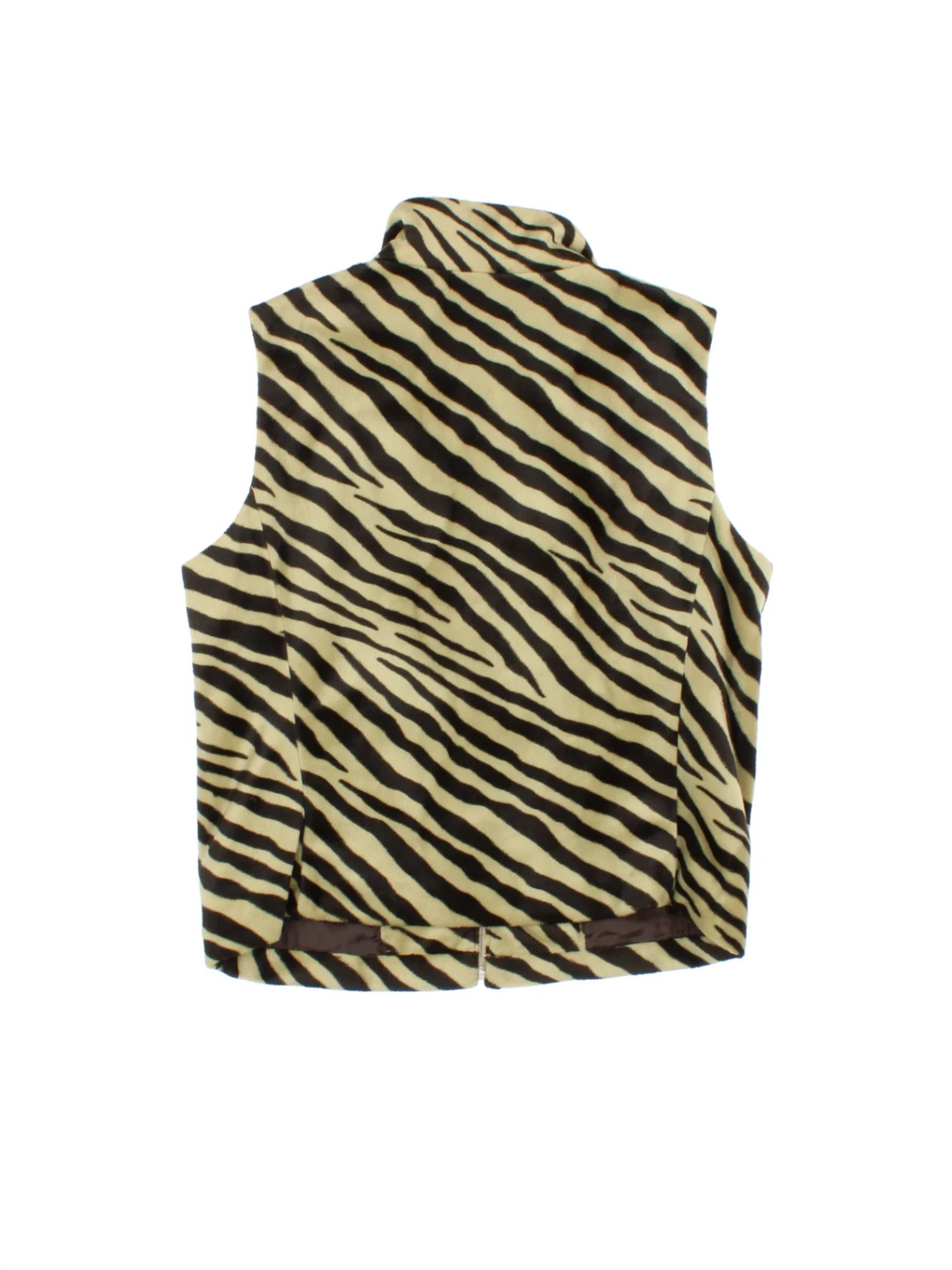 Y2K Animal Print Short Faux Fur Gilet (Size S)