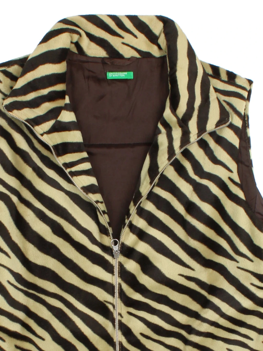 Y2K Animal Print Short Faux Fur Gilet (Size S)
