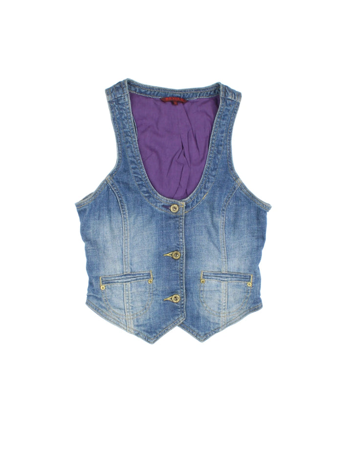 Y2K Denim Waistcoat (Size XS)