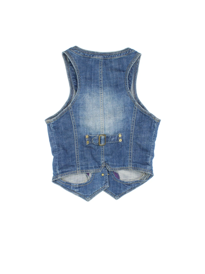 Y2K Denim Waistcoat (Size XS)
