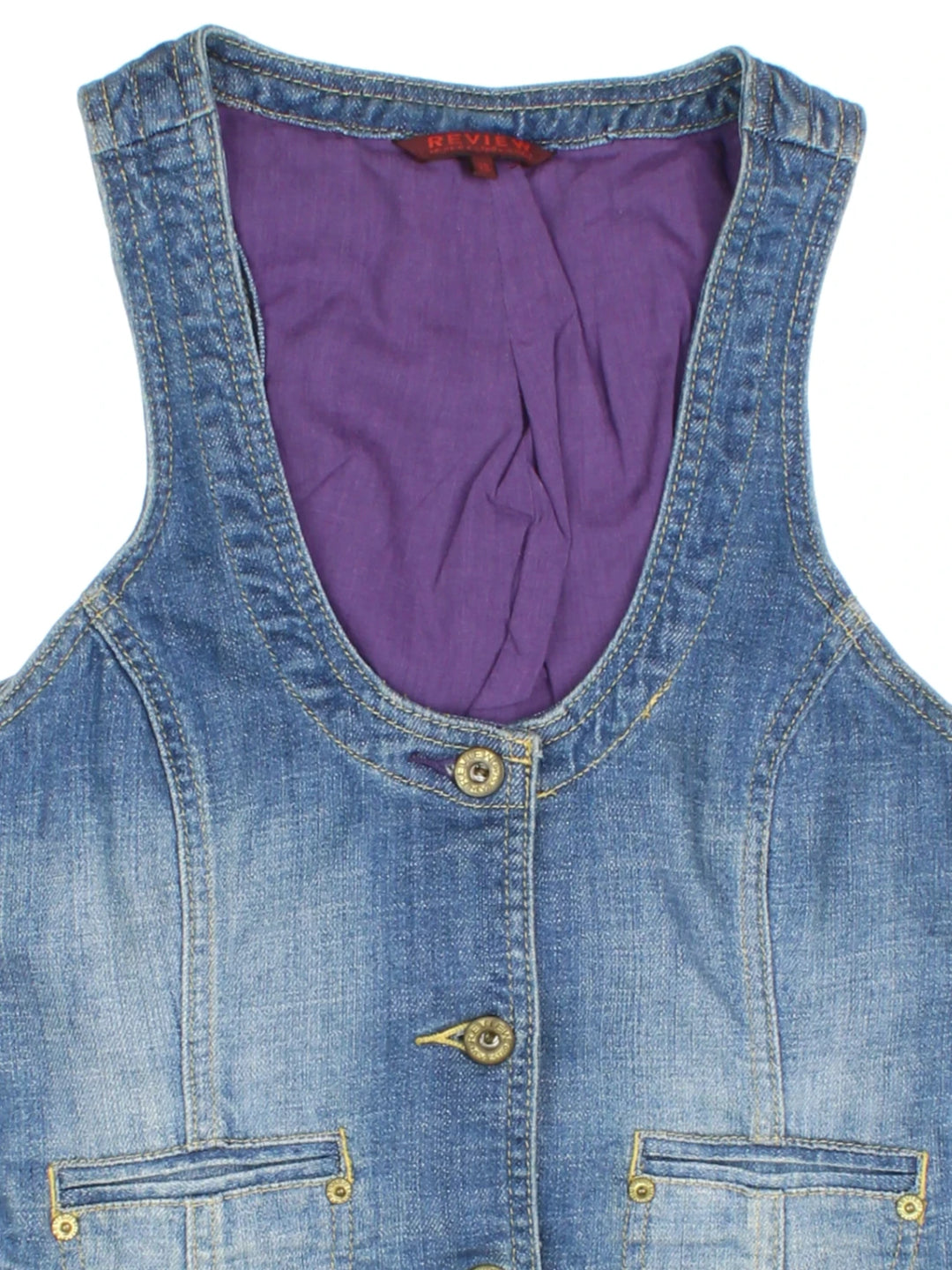 Y2K Denim Waistcoat (Size XS)
