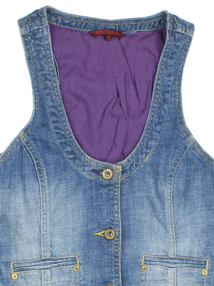 Y2K Denim Waistcoat (Size XS)