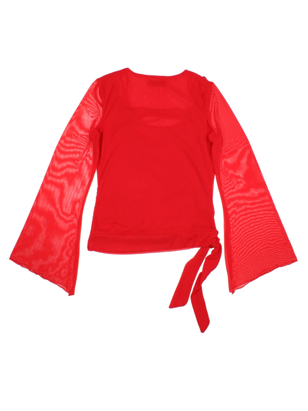 Y2K Mesh Flute Sleeve Top (Size S) - VintageFolk