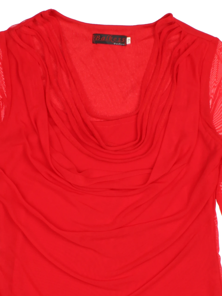 Y2K Mesh Flute Sleeve Top (Size S) - VintageFolk