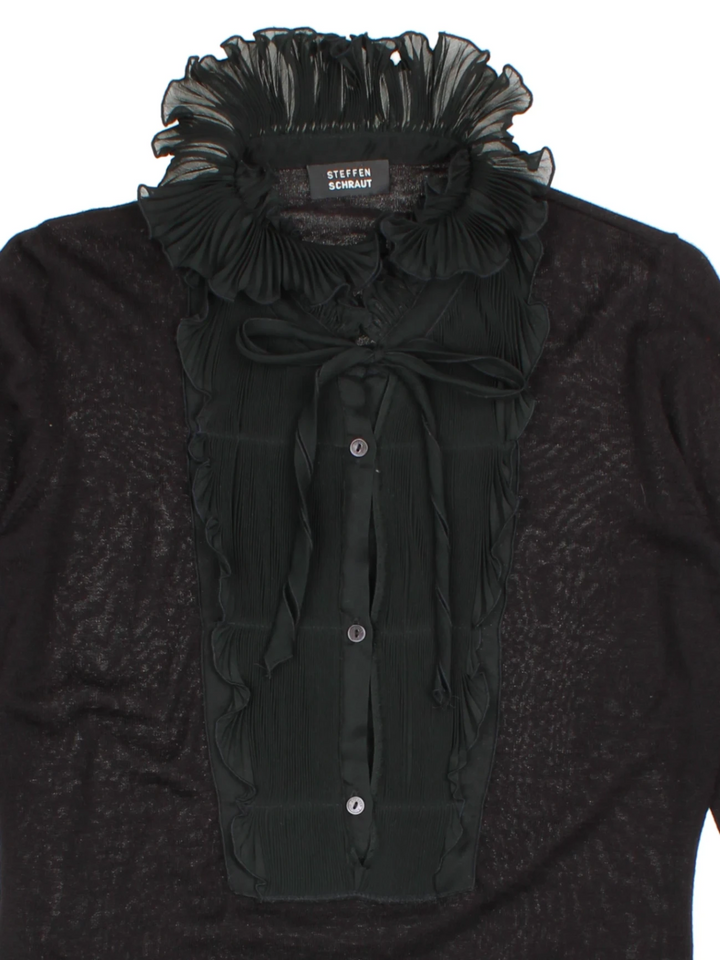 90's Ruffle Blouse (Size L) - VintageFolk