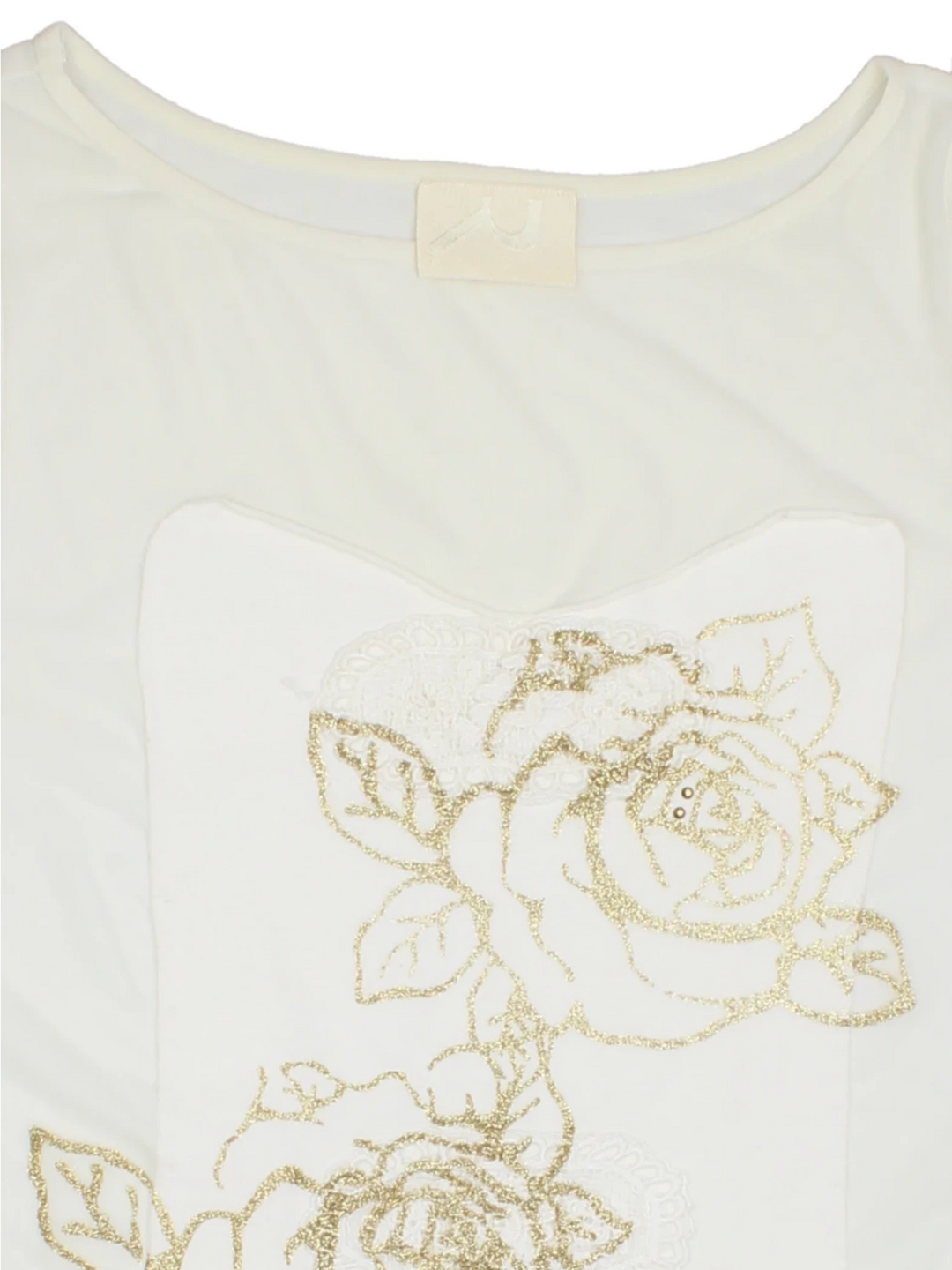 Y2K Floral Embellished Top (Size L) - VintageFolk