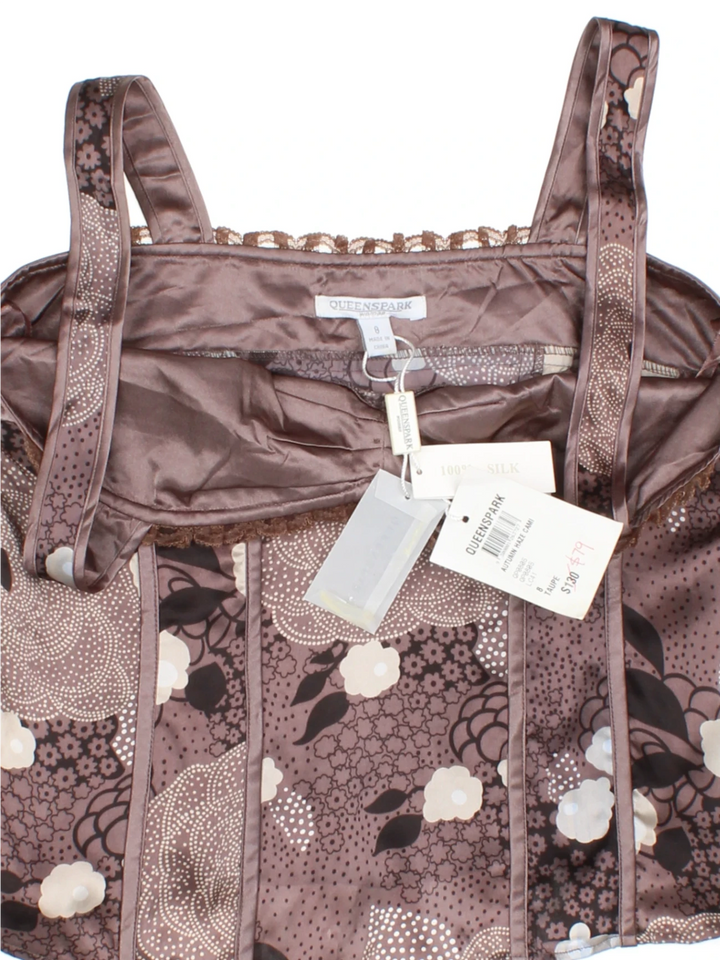 Y2K Silk Corset Top (Size XS) - VintageFolk