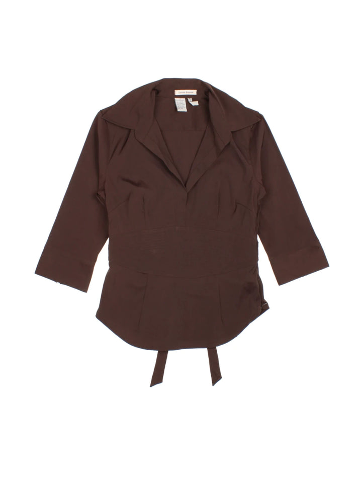 Y2K Tie Waist Shirt (Size S) - VintageFolk
