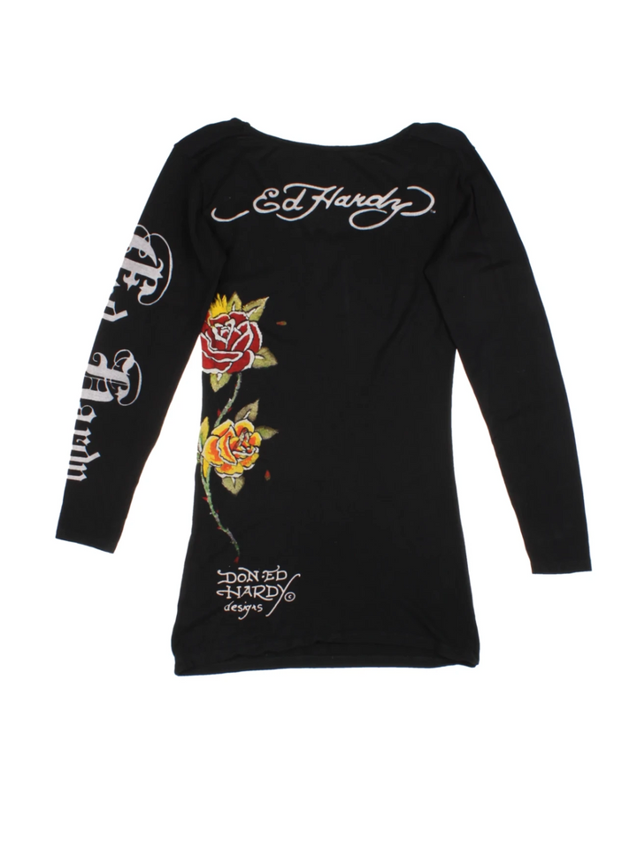 Y2K Ed Hardy Love Kills Top (Size S) - VintageFolk