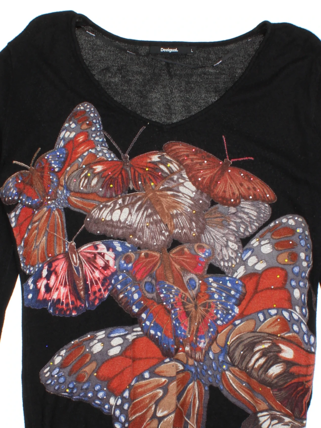 Y2K Desigual Butterfly Jumper (Size L) - VintageFolk