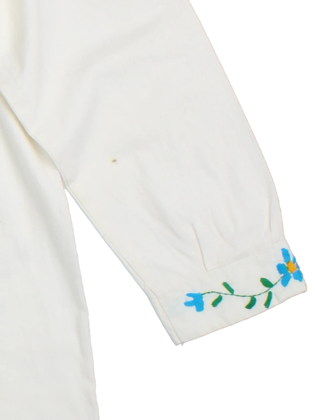 70's Embroidered Smock Mini Dress (Size S) - VintageFolk