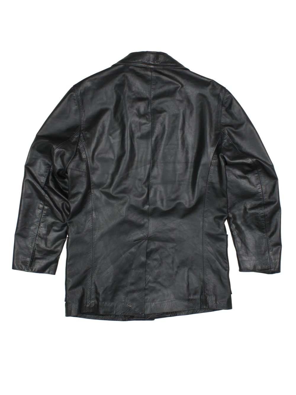 90's Leather Trench (Size M) - VintageFolk