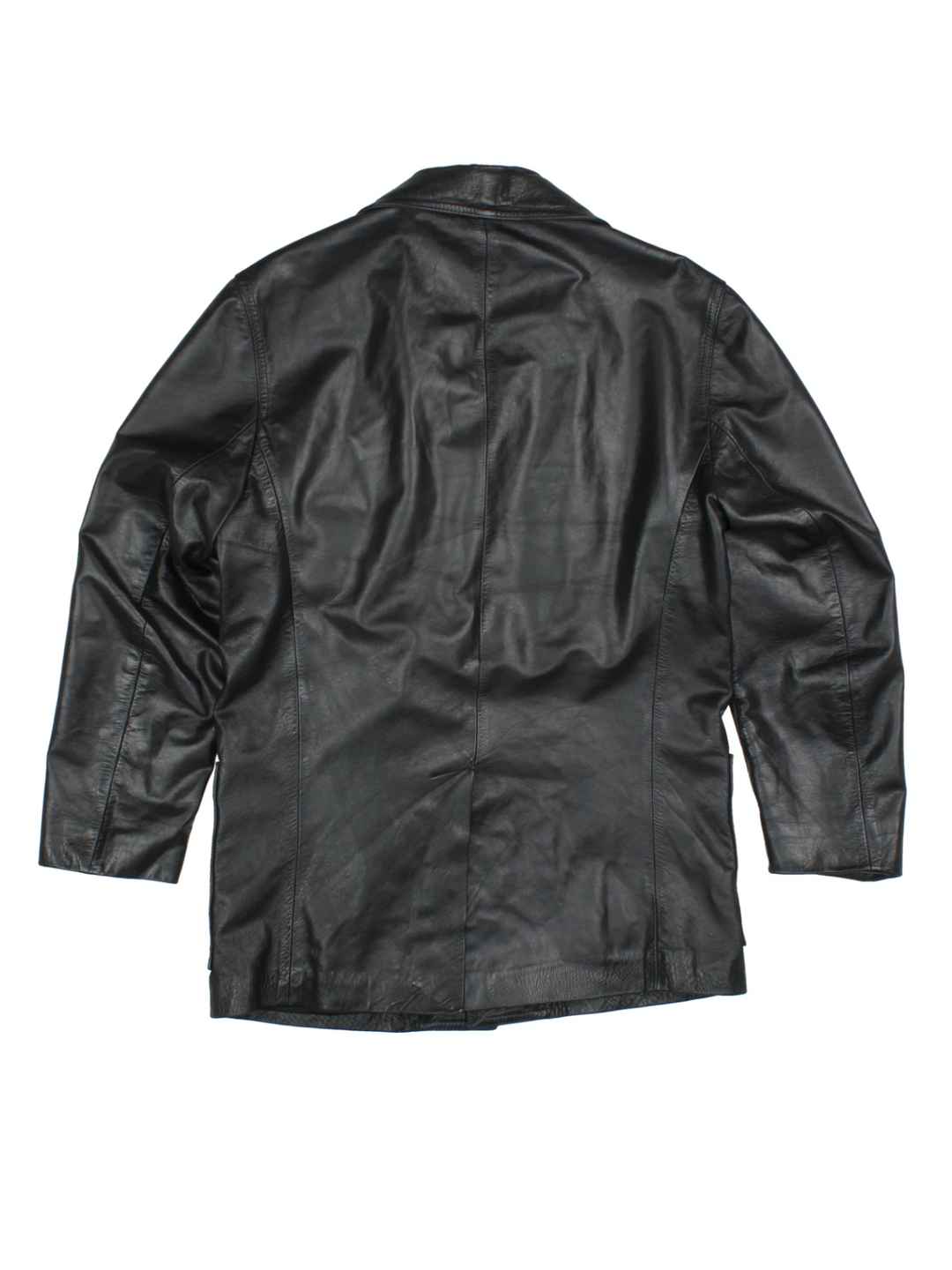 90's Leather Trench (Size M) - VintageFolk