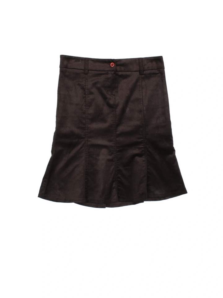 Y2K Pleated Hem Midi Skirt (Size M)