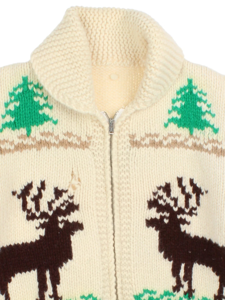 70's Hand Knit Cowichan Cardigan (Size M) - VintageFolk