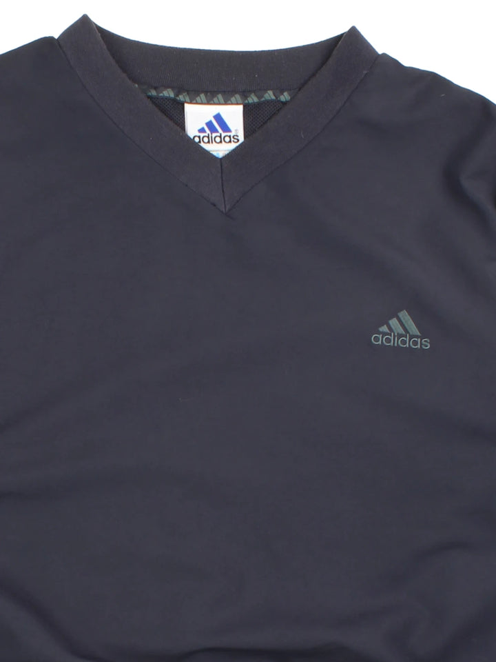 90's Adidas V Neck Drill Top (Size XL) - VintageFolk