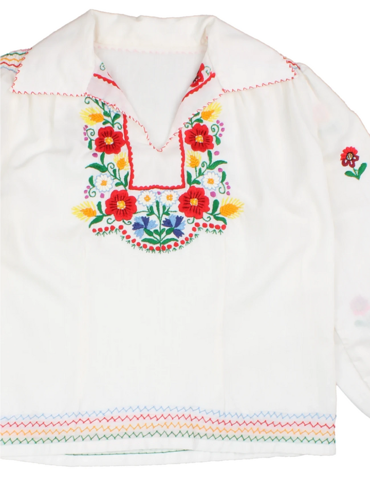 70's Hungarian Embroidered Blouse (Size M)