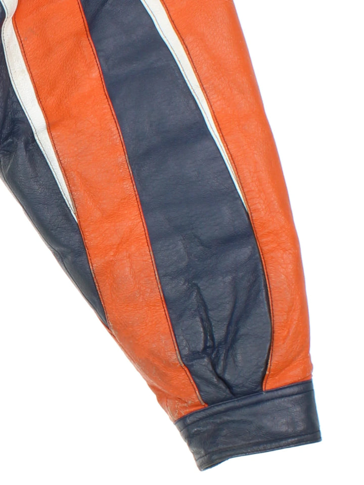 90's NFL Denver Broncos Leather Varsity Jacket (Size XL)