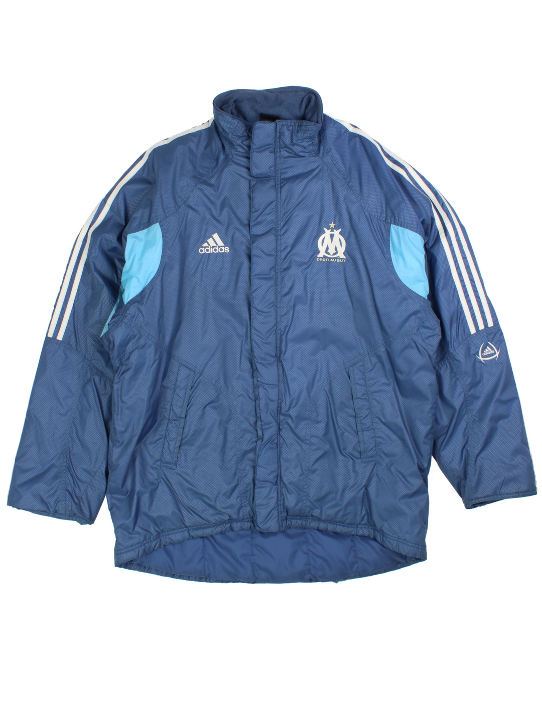 04-05 Adidas Olympique Marseille Padded Bench Coat (Size XL) - VintageFolk