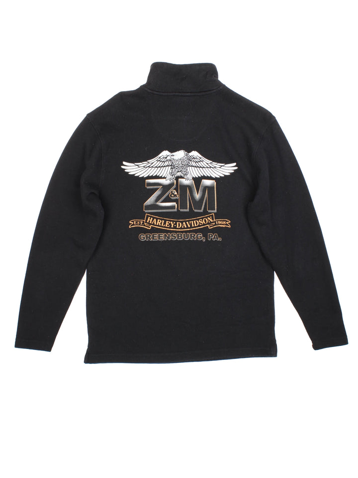 Harley-Davidson Lightning Crest 1/4 Zip Pullover (Size M)
