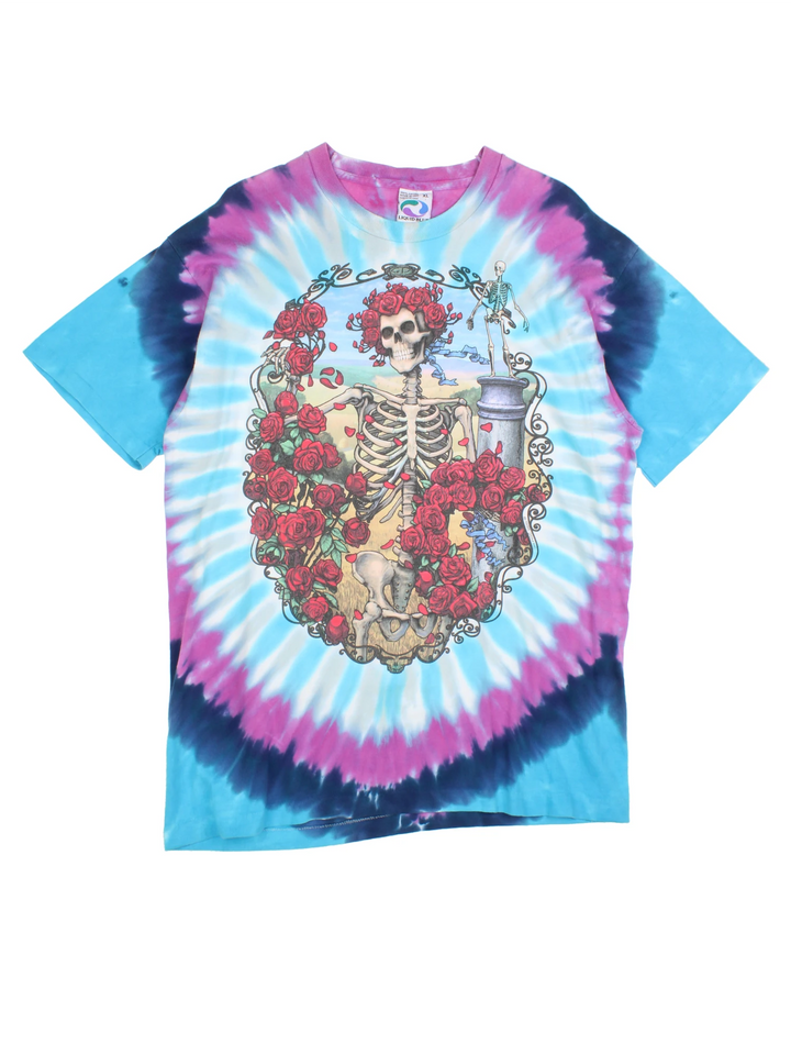 1995 Grateful Dead 30th Anniversary Liquid Blue T-Shirt (Size L) - VintageFolk
