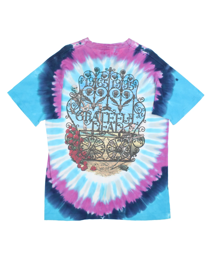 1995 Grateful Dead 30th Anniversary Liquid Blue T-Shirt (Size L) - VintageFolk