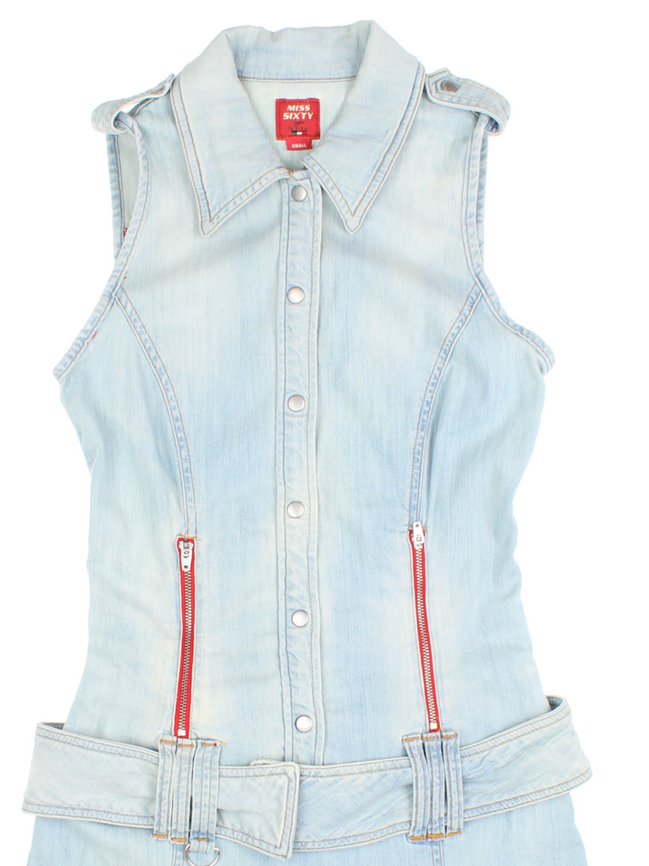 Y2K Miss Sixty Denim Mini Dress (Size XS) MISSING SKU - VintageFolk