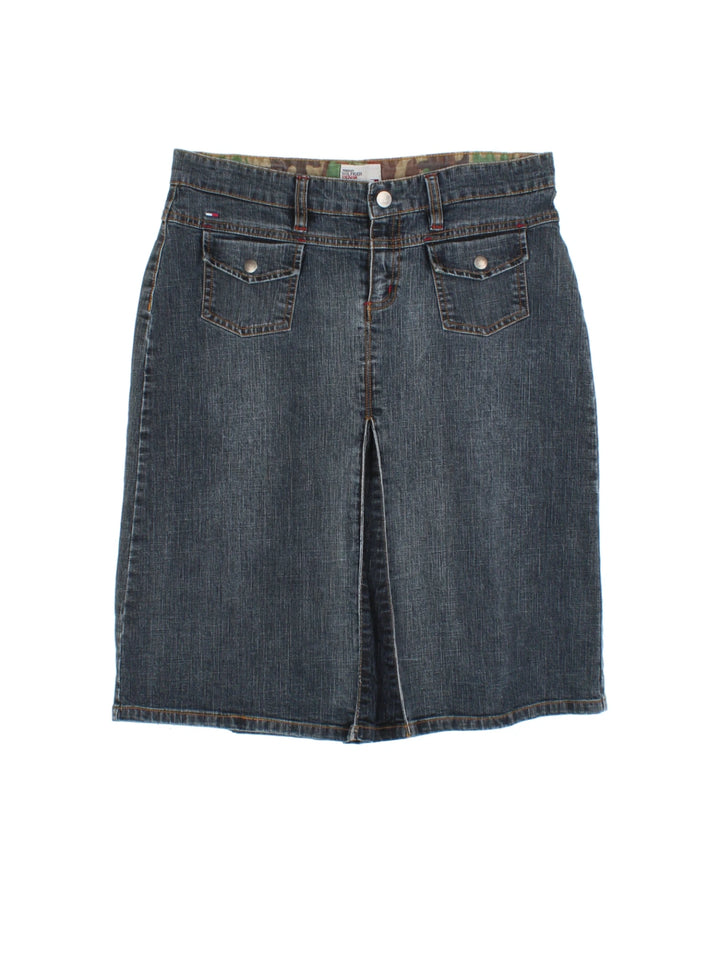 Y2K Tommy Hilfiger Denim Midi Skirt (Size L)