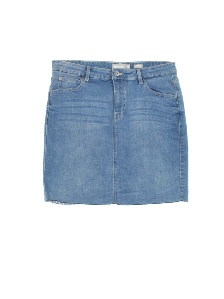 Y2K Bench Denim Mini Skirt (Size XL)