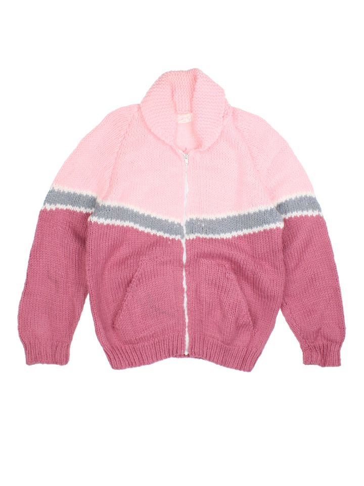 80's Hand Knitted Cardigan (Size L)