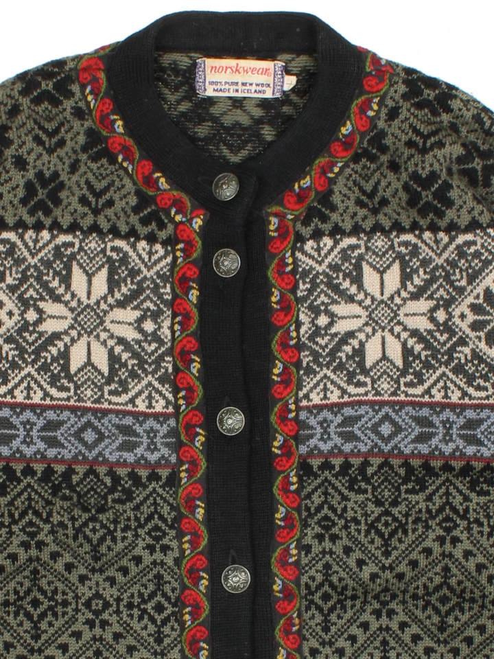 80's Icelandic Fair Isle Cardigan (Size L)