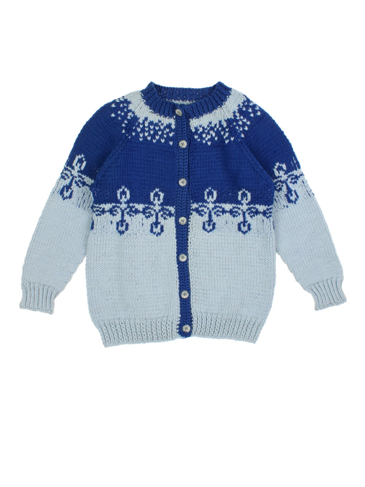 Hand Knitted Fair Isle Cardigan (Size S)