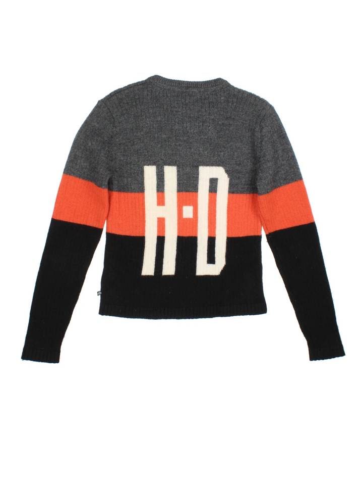 90's Harley-Davidson V Neck Jumper (Size XXS)