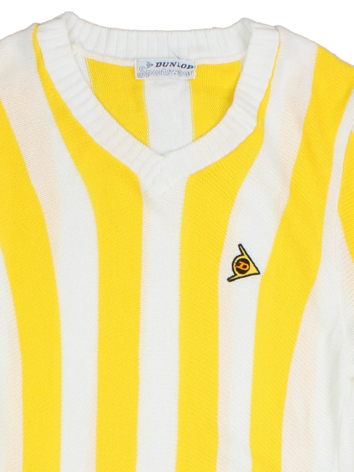 80's Dunlop V Neck Jumper (Size XXS)