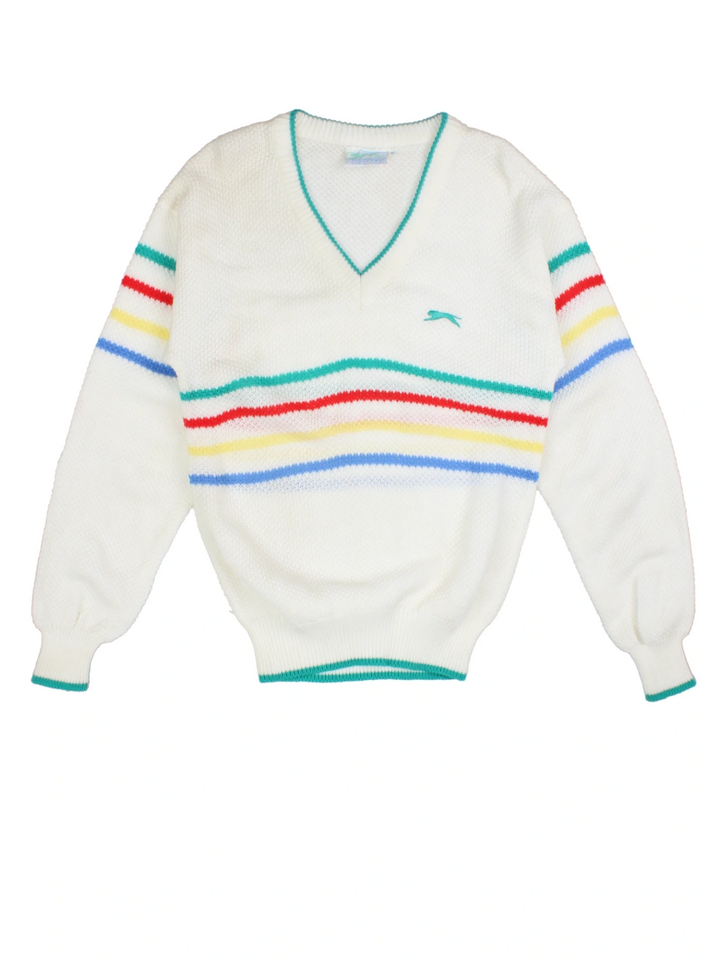 80's Slazenger V Neck Jumper (Size S)