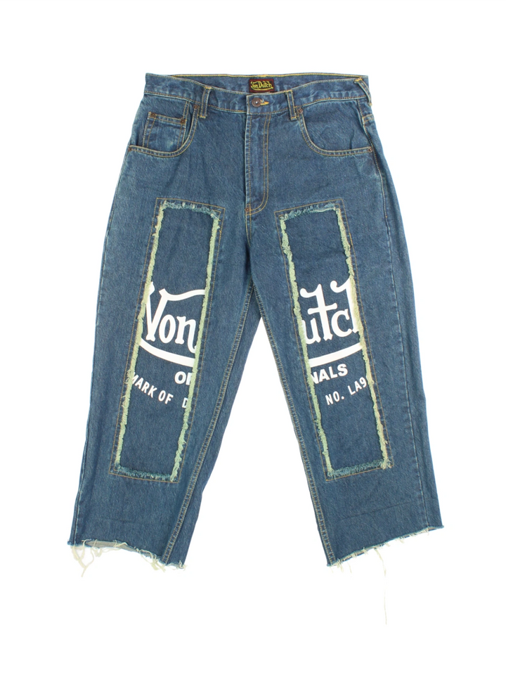 Y2K Von Dutch 3/4 Length Jeans (Size XL)