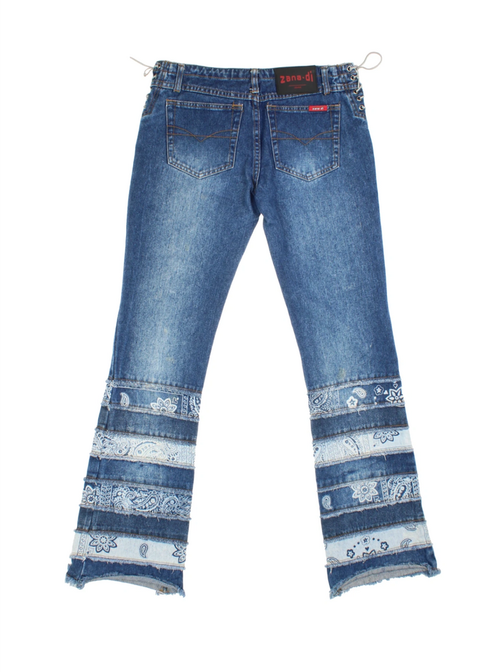 Y2K Lace Detail Bootcut Jeans (Size L)