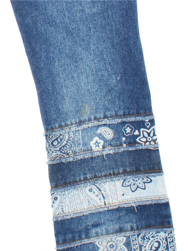 Y2K Lace Detail Bootcut Jeans (Size L)