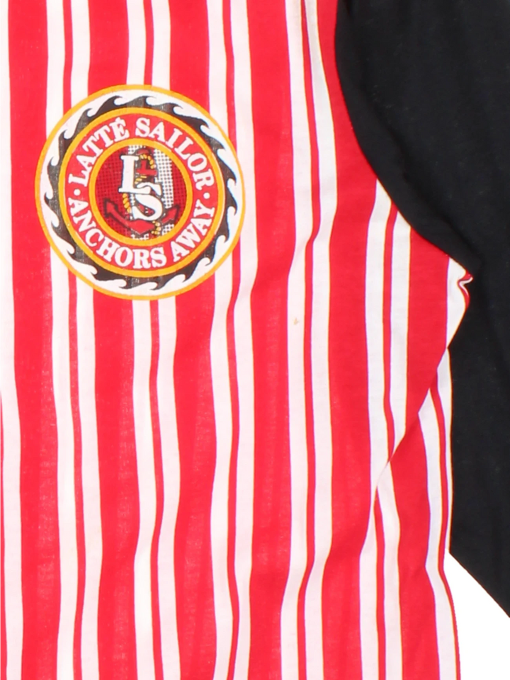 80's Latte Sailor Anchors Away Baseball Shirt (Size L)